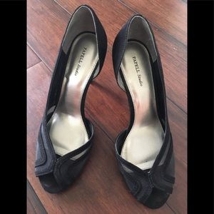 Papell Studio Peep Toe Heels Black Size 7.5